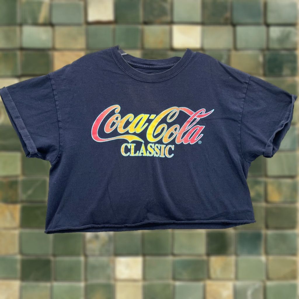 Vintage Coca Cola T Shirt Unisex Large Graphic Retro Cropped Skate Travel
