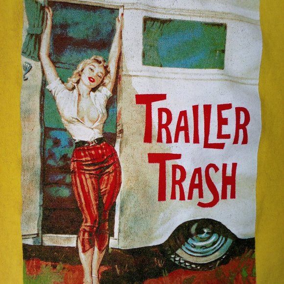 Vintage Y2k Travel Trailer Trash Illustration T Shirt