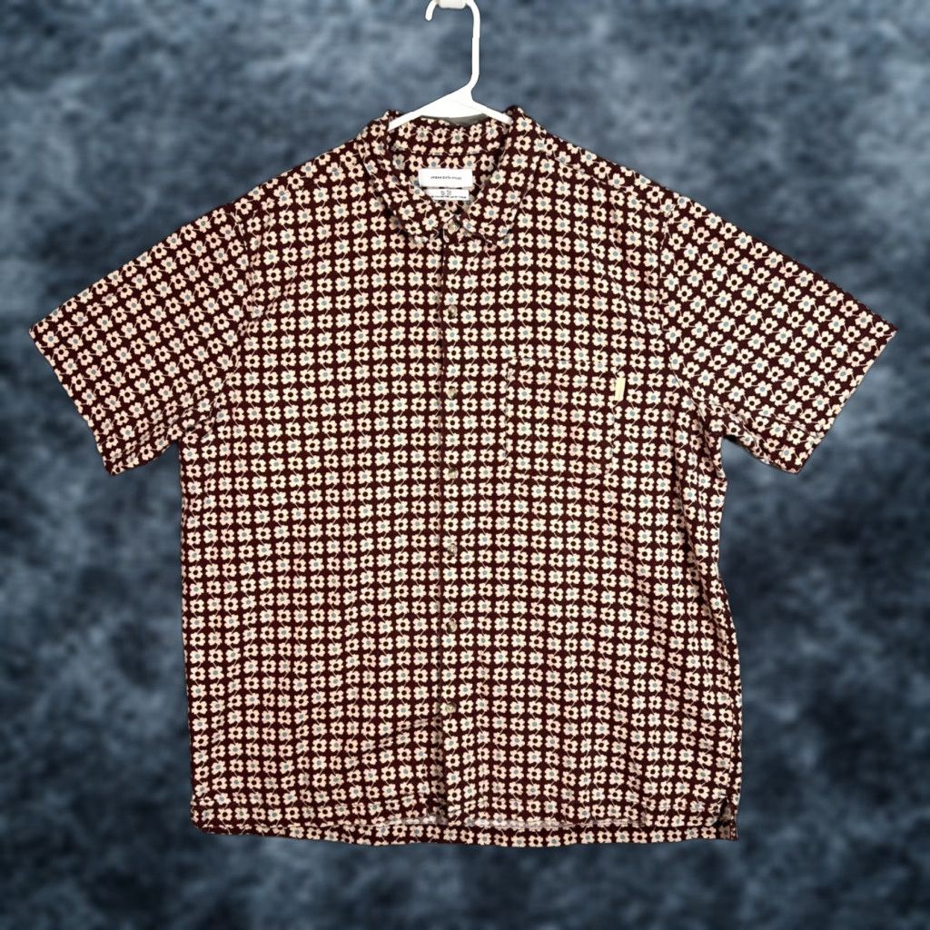 Outfitters Vintage Urban Outfitters Men S Xl Floral Short Sleeve Shirt Spring Summer Burgundy