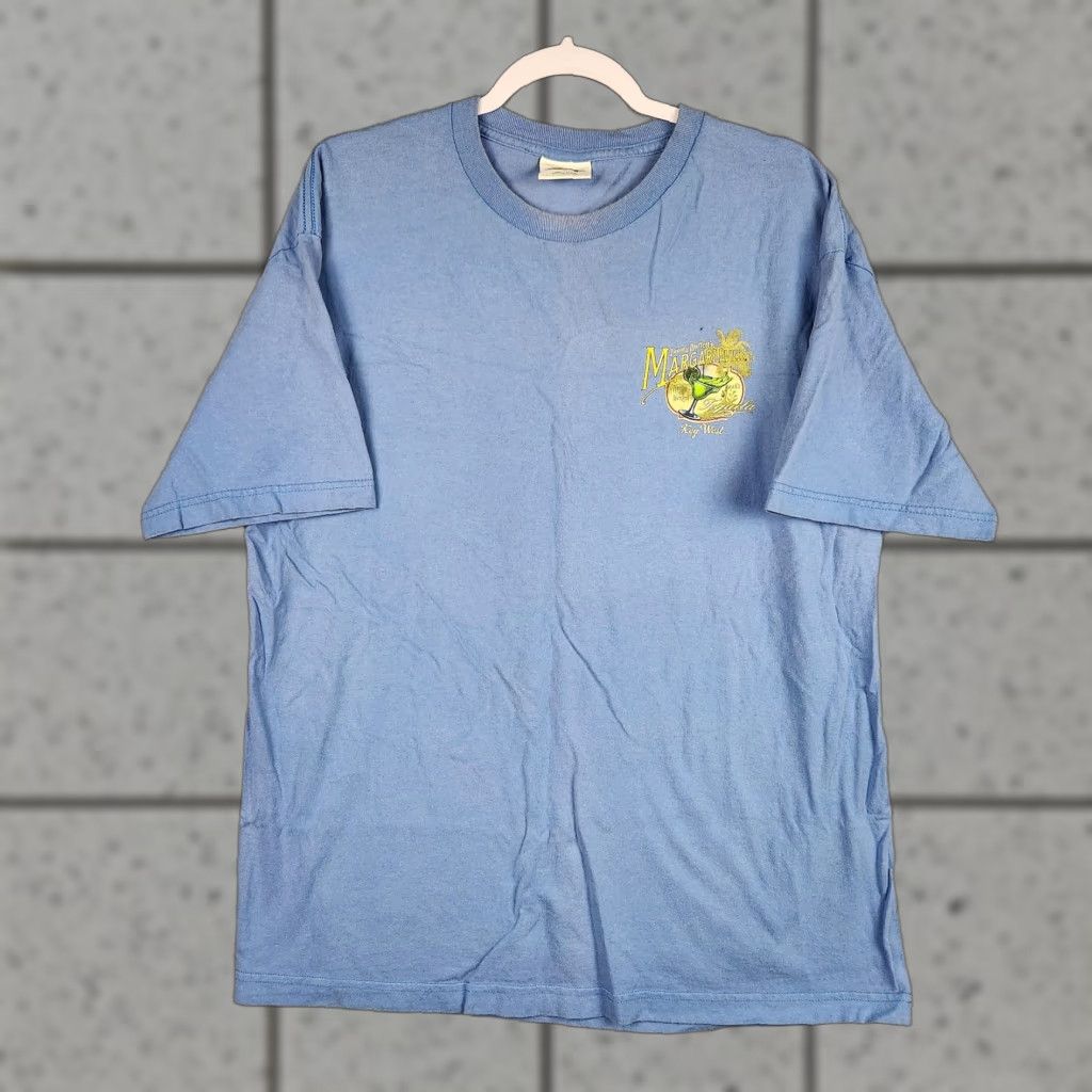 Vintage Margaritaville T Shirt Men Xl Blue Beach Food Drink Music Travel Graphic Print 80s