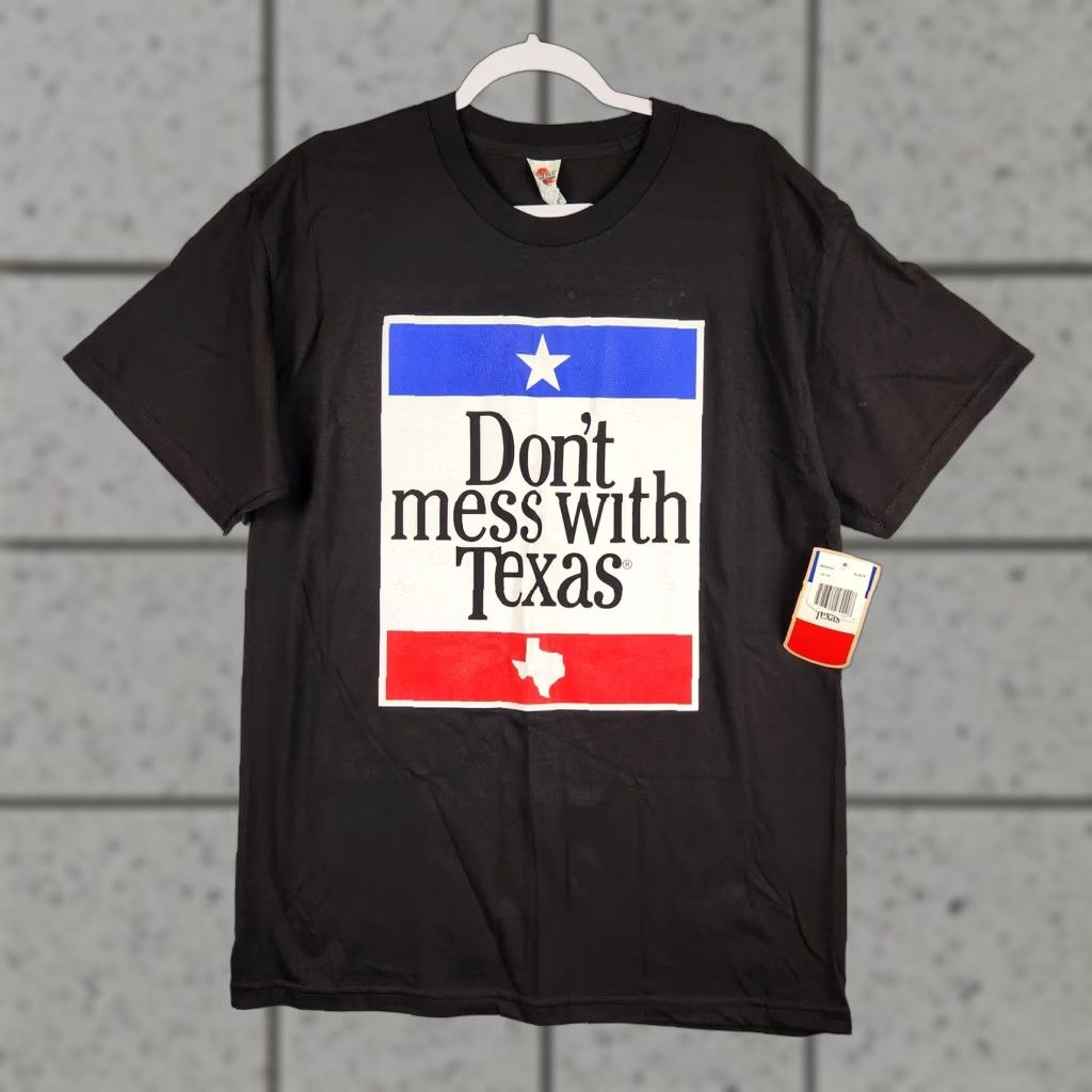 Logo 7 Texas Pride T Shirt Men Large Black Cotton Graphic Slogan Logo Country Flag Travel Patriotic