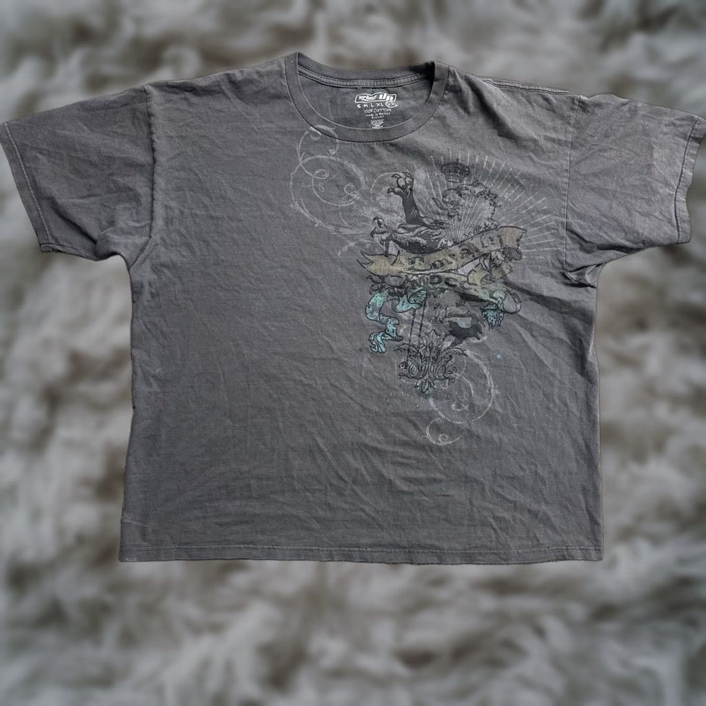 Affliction Vintage Urban Up T Shirt Xx Large 2xl Gray Crew Neck Short Sleeve Graphic Print Usa Grung