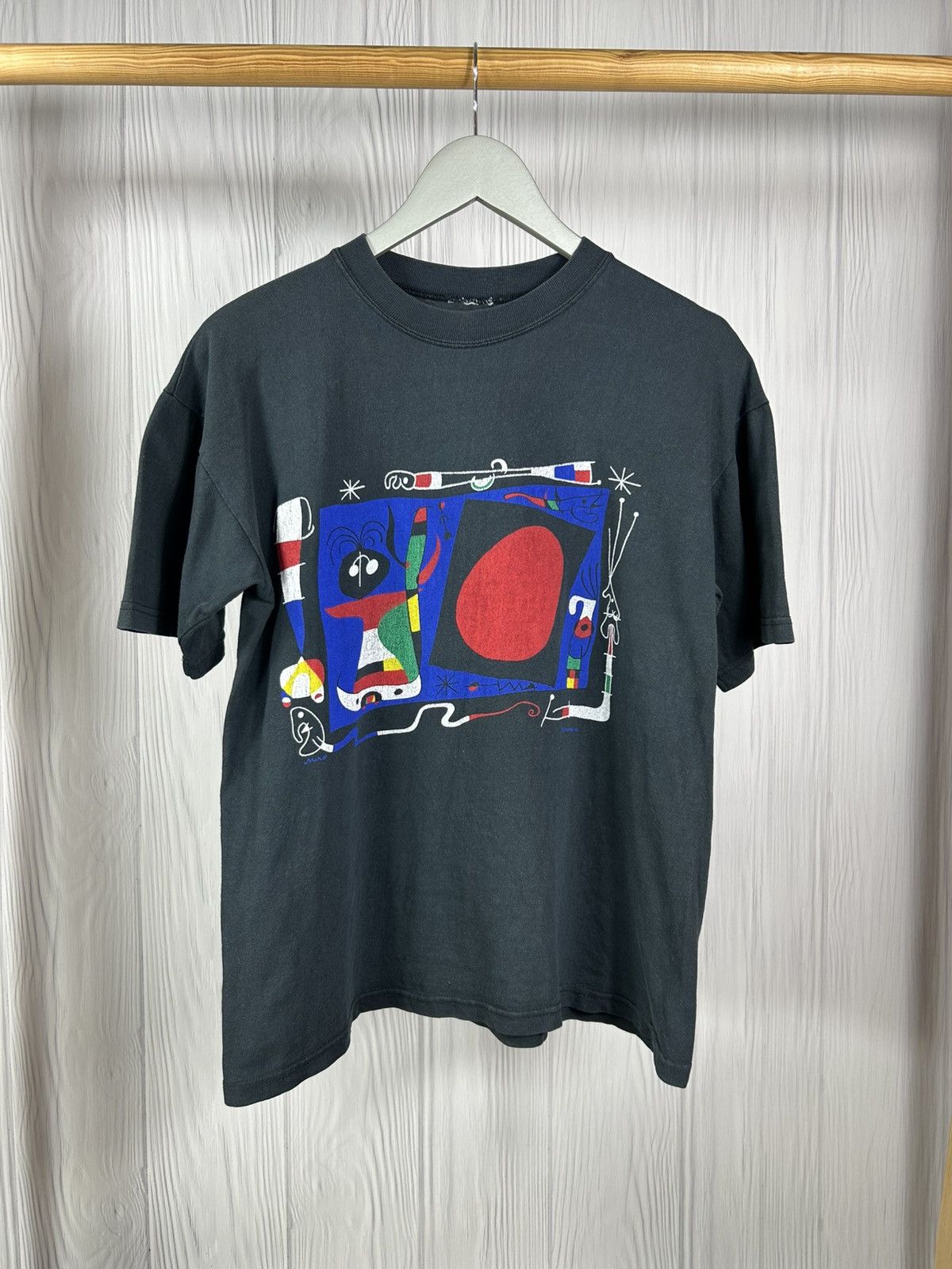Vintage 90s Joan Miro Art T Shirt Abstract Boxy Tee