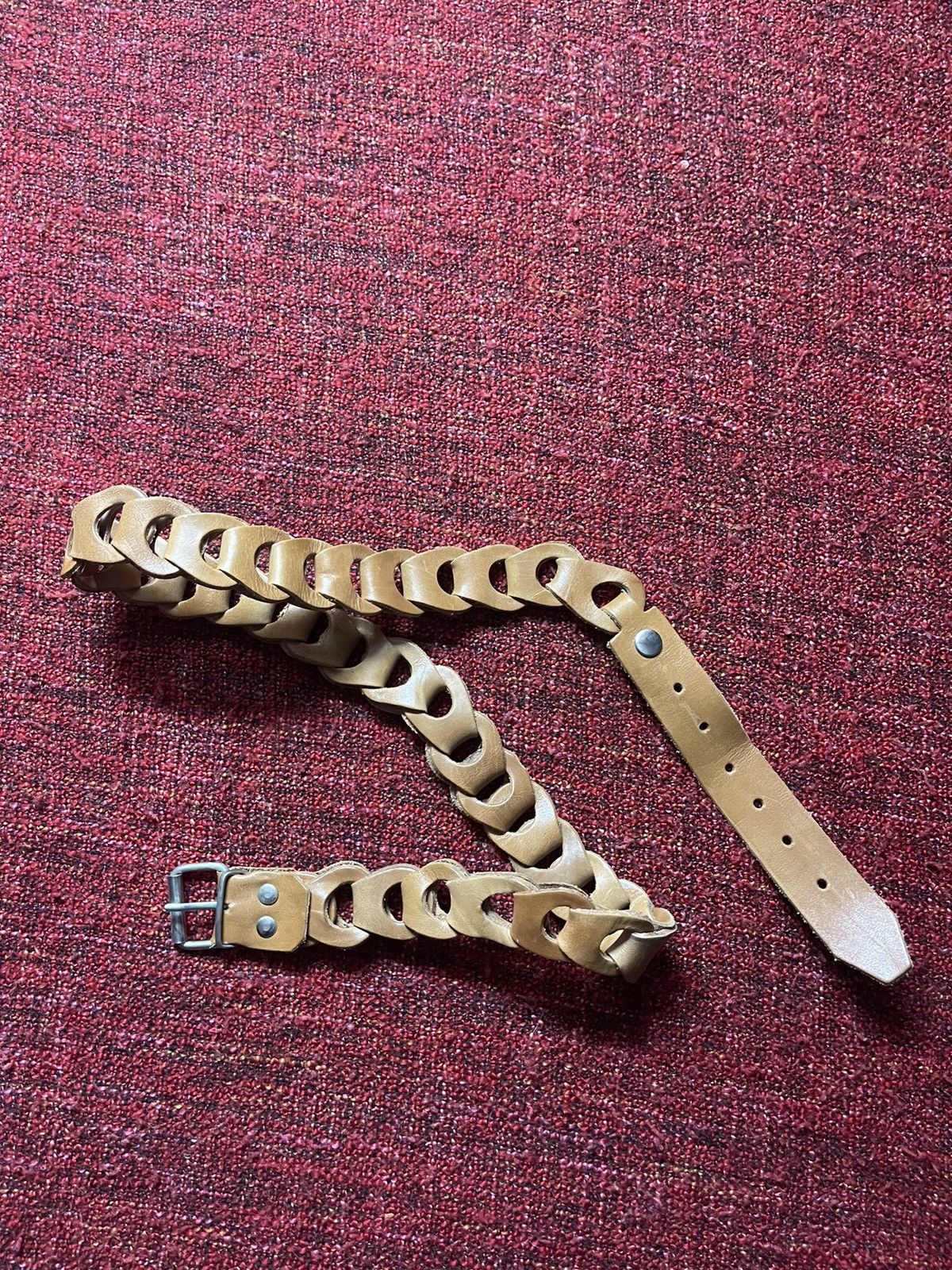 00s Vintage Patchwork Real Leather Western Cowboy Belt