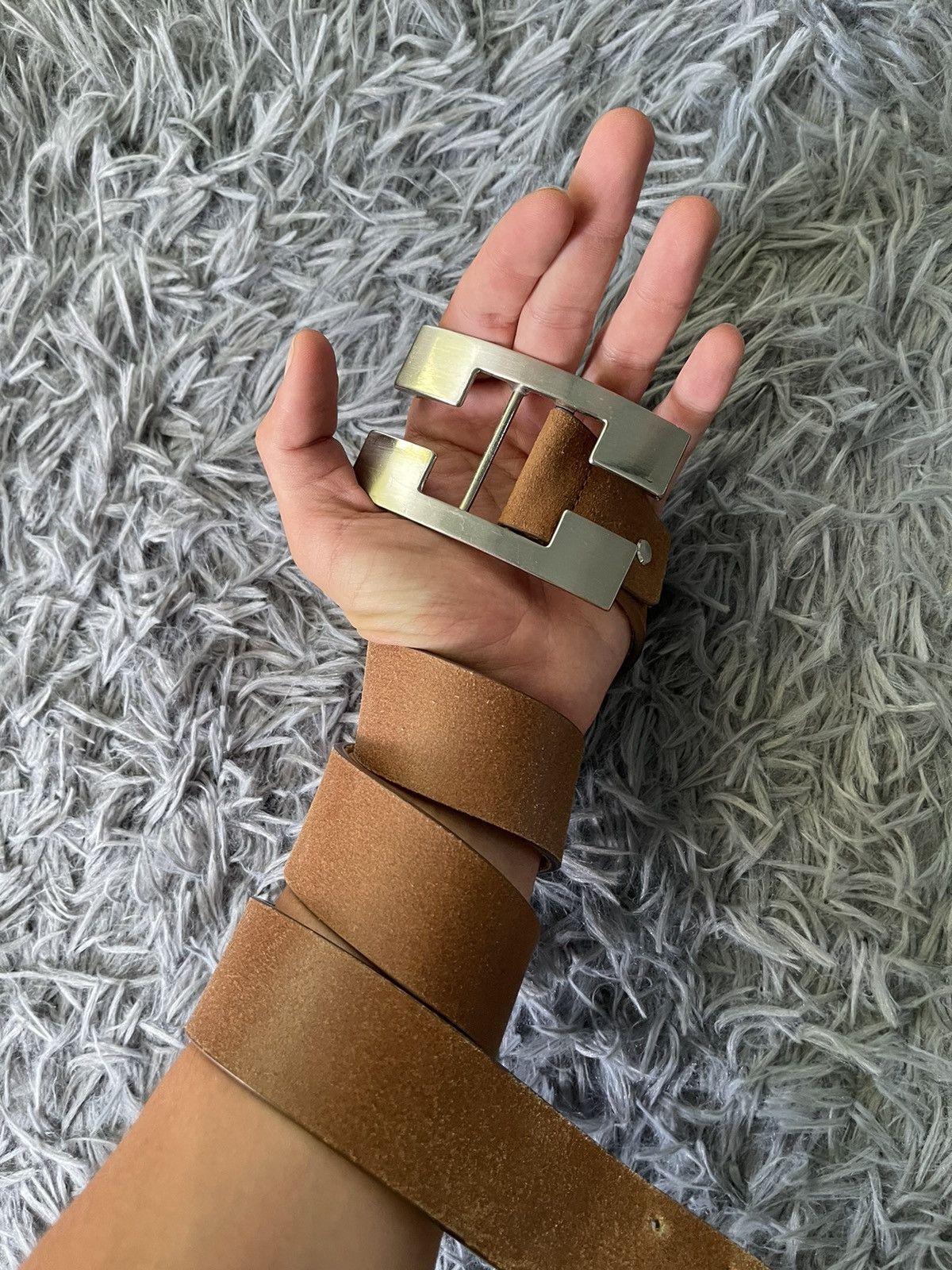 00s Vintage Real Leather Western Cowboy Belt